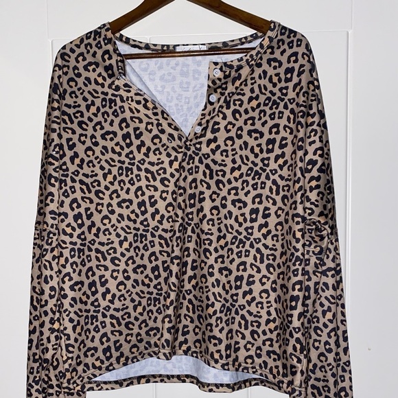 Free Style Animal Print Women 2pcs Short Sleep Set Loungewear Warm Cotton Blend - Picture 2 of 11